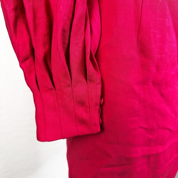 Trina Turk Hiya Bishop Long Sleeve Mini Shift Dress Dragon Fruit Pink Sz 4 NWT - Picture 5 of 12